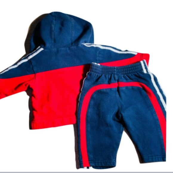 ADIDAS Matching Suit- Infant Red and Blue Matching Set size 9M - Picture 2 of 7